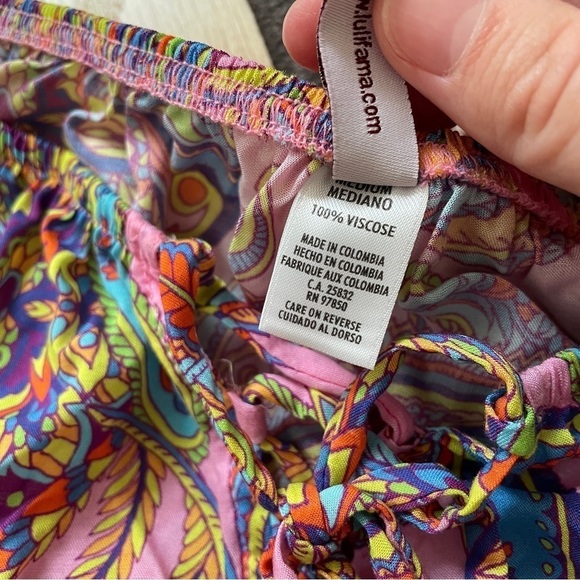 Luli Fama NWOT Pinkin About You Pink Paisley Crop Top Medium - Picture 8 of 9